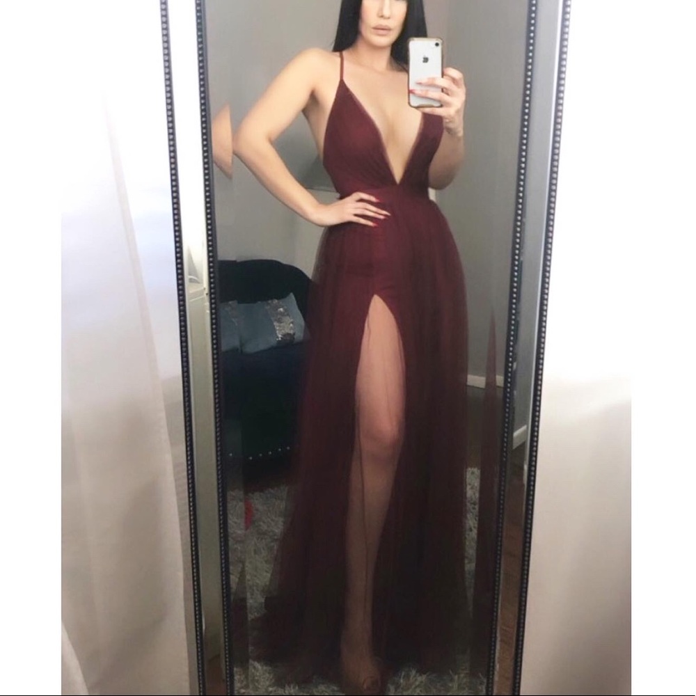 Maxi Dress Wine Color